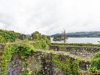 view from battlements of Innis Chonnel Castle