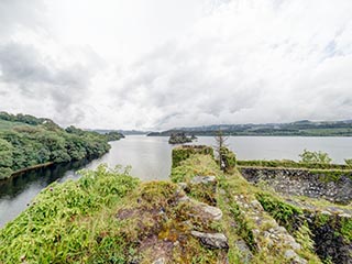 view from battlements of Innis Chonnel Castle