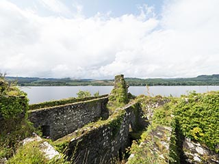 view from battlements of Innis Chonnel Castle