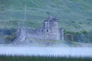 Kilchurn Castle by Loch Awe, Scotland, on a Misty Morning