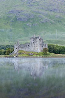 Kilchurn Castle by Loch Awe, Scotland, on a Misty Morning