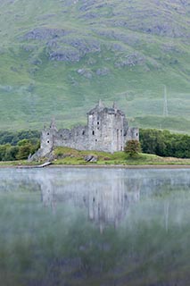 Kilchurn Castle by Loch Awe, Scotland, on a Misty Morning