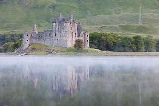 Kilchurn Castle by Loch Awe, Scotland, on a Misty Morning