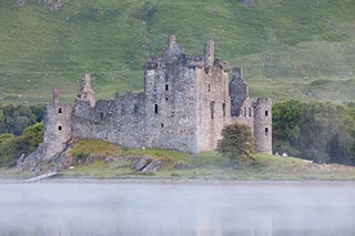 Kilchurn Castle by Loch Awe, Scotland, on a Misty Morning