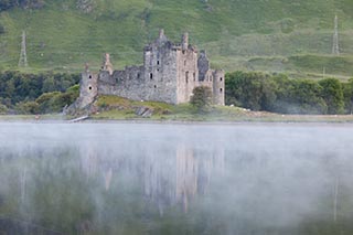 Kilchurn Castle by Loch Awe, Scotland, on a Misty Morning