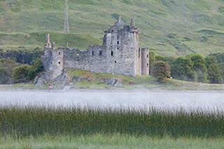 Kilchurn Castle by Loch Awe, Scotland, on a Misty Morning