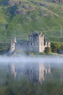 Kilchurn Castle by Loch Awe, Scotland, on a Misty Morning