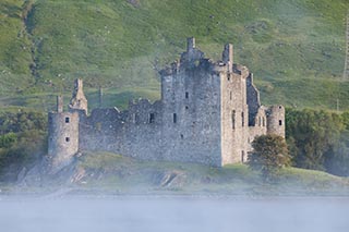 Kilchurn Castle by Loch Awe, Scotland, on a Misty Morning