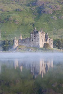 Kilchurn Castle by Loch Awe, Scotland, on a Misty Morning