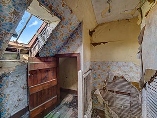 skylight and closet at top of stairs