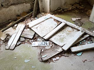 door lying on floor