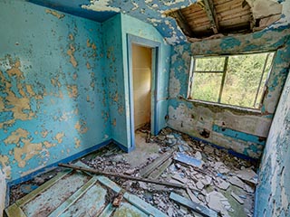 back room in abandoned house