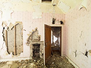 downstairs room in abandoned house