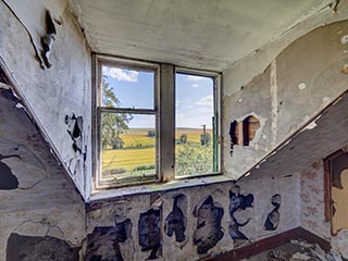 view through upstairs window