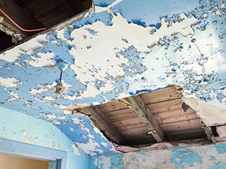 hole in ceiling of garret room